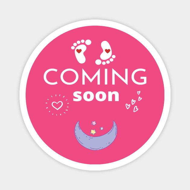 baby coming soon pregnancy gift idea for new moms Magnet by flooky